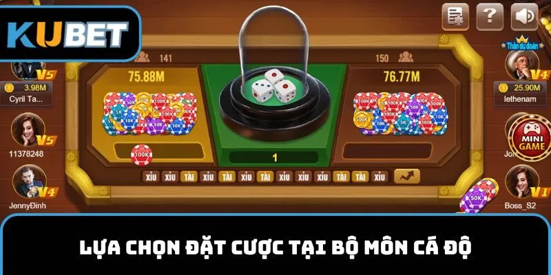 Lựa chọn đặt cược tại bộ môn cá độ